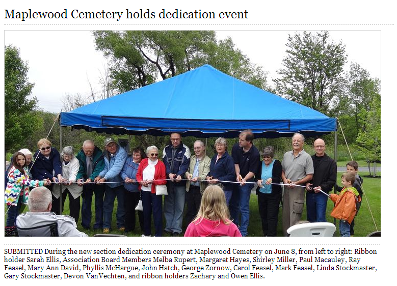 Maplewood Cemetery Dedication Ceremony